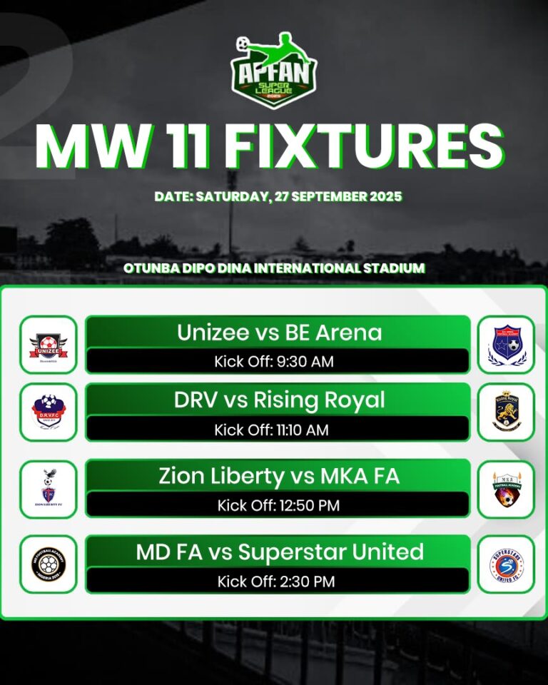 🔥⚽ APFAN SUPER LEAGUE RETURNS TODAY! – WEEK 11 FIXTURES ⚽🔥